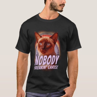 Niemand Freakin Cares Cat Funny Retro Animal Lover T-Shirt