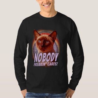 Niemand Freakin Cares Cat Funny Retro Animal Lover T-Shirt