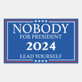 Niemand für Präsident Aufkleber (Vorderseite)