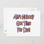 Niemand Got Zeit für Daten! Postkarte (Vorne/Hinten)