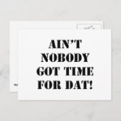 Niemand Got Zeit für Daten! Postkarte (Vorne/Hinten)