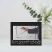 Niemand hier weiß, was sie tun postkarte (Stehend Vorderseite)