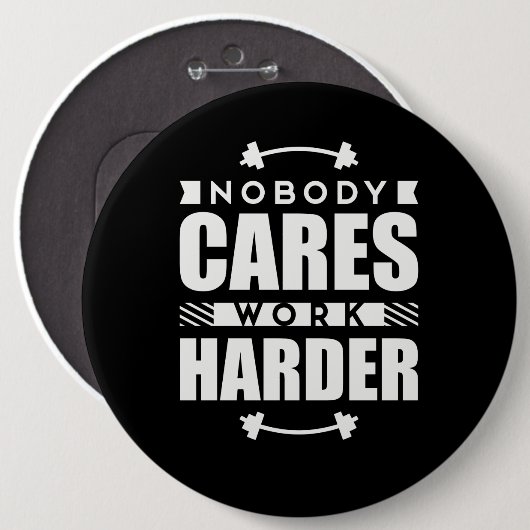 Niemand interessiert sich Arbeits-stark Button (Vorne & Hinten)