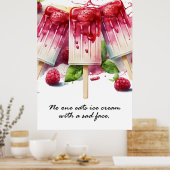 Niemand isst Eis mit einem traurigen Gesichtsschil Poster (Küche)