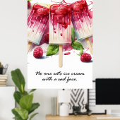 Niemand isst Eis mit einem traurigen Gesichtsschil Poster (Heimbüro)