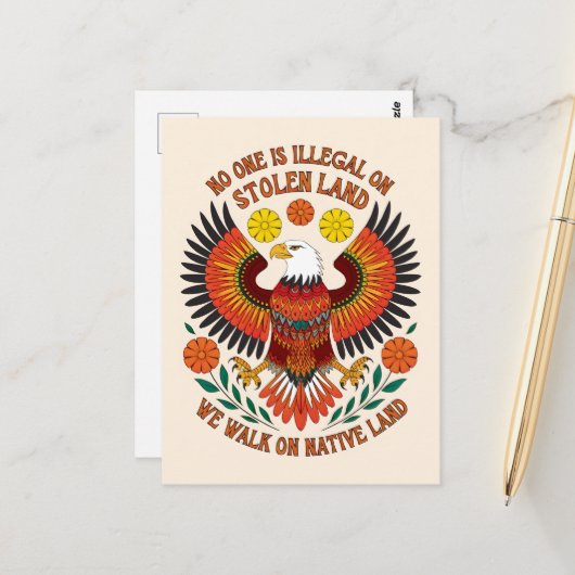 Niemand ist auf gestohlenem Land illegal Postkarte (Vorderseite/Rückseite Beispiel)