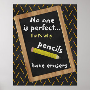Niemand ist der perfekte Stift- und Radierkurs Poster