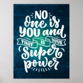 "Niemand ist du" Inspiration für Zitate-Typografie Poster (Vorne)