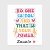 Niemand ist du und das ist deine Supermacht Aufkleber (Blatt)