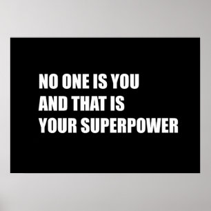 Niemand ist du und das ist deine Supermacht Poster
