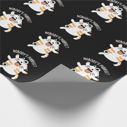 Niemand ist für die Funny Cat Pun Dark BG Geschenkpapier (Ecke)