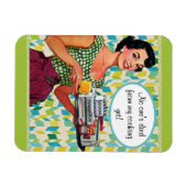 Niemand ist gestorben, aber Retro Lady Green Kitch Magnet (Horizontal)