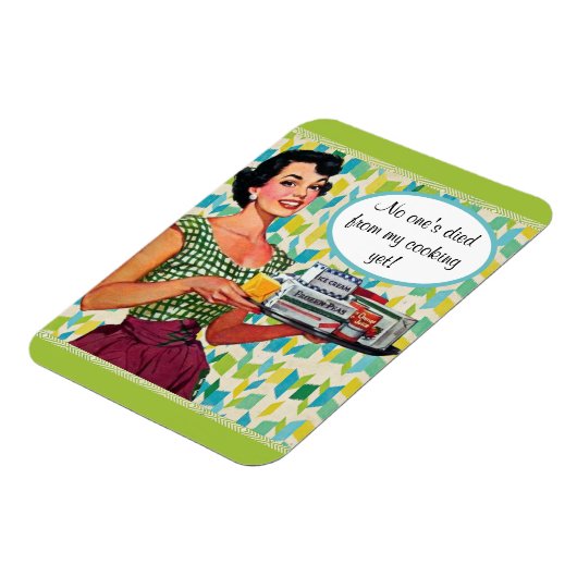 Niemand ist gestorben, aber Retro Lady Green Kitch Magnet (Linke Seite)