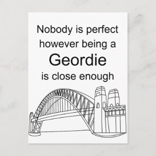 Niemand ist perfekt - ein Geordie zu sein ist nah Postkarte