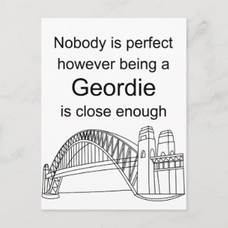 Niemand ist perfekt - ein Geordie zu sein ist nah  Postkarte