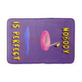 Niemand ist perfekt - Flamingo mit Schwimmring Badematte (Vorderseite)