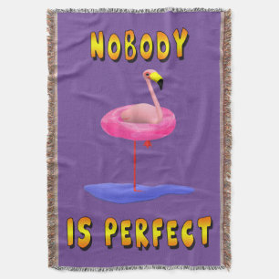 Niemand ist perfekt - Flamingo mit Schwimmring Decke