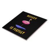 Niemand ist perfekt - Flamingo mit Schwimmring Fliese (Seite)