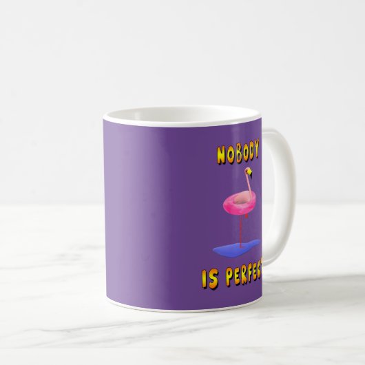 Niemand ist perfekt - Flamingo mit Schwimmring Kaffeetasse (VorderseiteRechts)