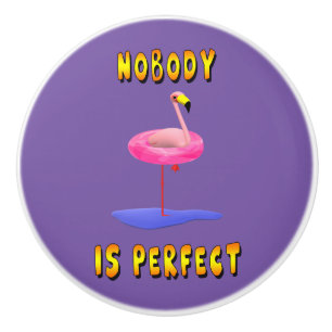 Niemand ist perfekt - Flamingo mit Schwimmring Keramikknauf