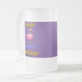 Niemand ist perfekt - Flamingo mit Schwimmring Mattglas Bierglas (Vorderseite Links)