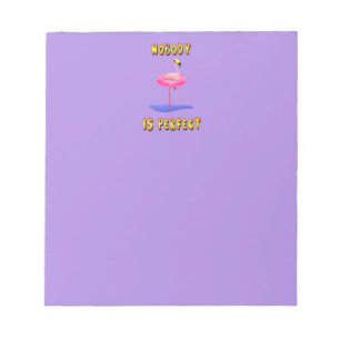 Niemand ist perfekt - Flamingo mit Schwimmring Notizblock