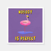 Niemand ist perfekt - Flamingo mit Schwimmring Serviette (Vorderseite)