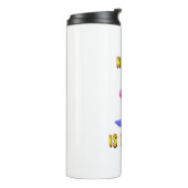 Niemand ist perfekt - Flamingo mit Schwimmring Thermosbecher (Nach links gedreht)