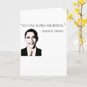 Niemand ist Pro-abtreibung Grußkarte Barack Obama Karte (Gelbe Blume)