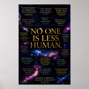 Niemand ist weniger menschlich poster