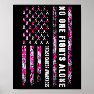 Niemand kämpft allein auf der amerikanischen Flagg Poster