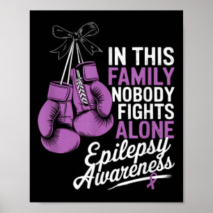 Niemand kämpft allein beim Boxing von Epilepsie Aw Poster