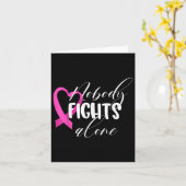 Niemand kämpft allein _ Brustkrebs Karte (Gelbe Blume)