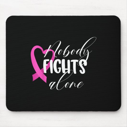 Niemand kämpft allein _ Brustkrebs Mousepad (Vorne)