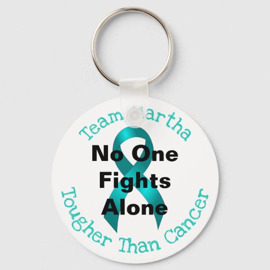 Niemand kämpft allein - Eierstockkrebs Schlüsselanhänger (Vorderseite)