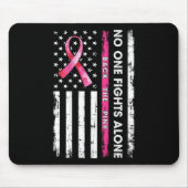 Niemand kämpft allein mit dem rosa Ribb gegen Brus Mousepad (Vorne)