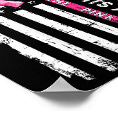 Niemand kämpft allein mit dem rosa Ribb gegen Brus Poster (Ecke)