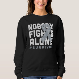 Niemand kämpft allein mit Gray Ribbon Lungenkrebs  Sweatshirt
