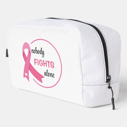 Niemand kämpft allein mit rosa Band Waschbeutel (Rechte Ecke)
