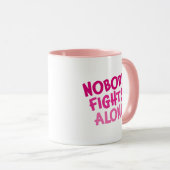 Niemand kämpft allein mit Rosa Tasse (VorderseiteRechts)