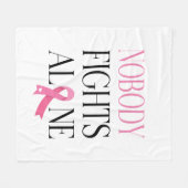 Niemand kämpft allein Pink Ribbon  Fleecedecke (Vorderseite (Horizontal))