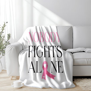 Niemand kämpft allein Pink Ribbon Fleecedecke