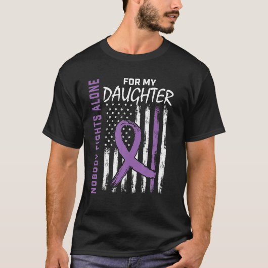 Niemand kämpft allein Tochter Lupus Awareness Amer T-Shirt (Vorderseite)