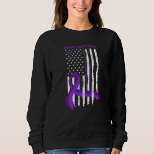 Niemand kämpft allein USA-Flagge Häusliche Gewalt Sweatshirt