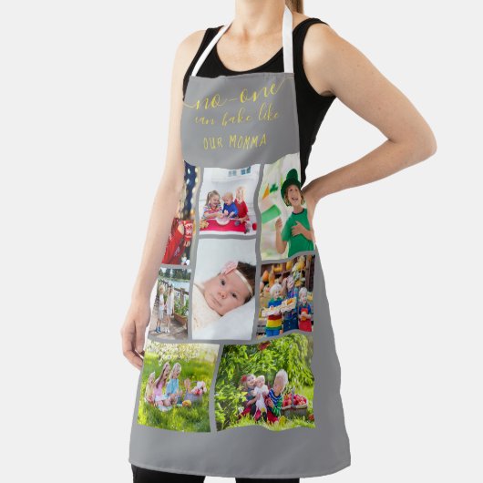 Niemand kann wie unser Momma Editable 8 Foto backe Schürze (InSitu)