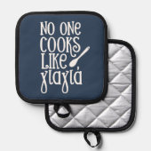 Niemand kocht wie die griechische Großmutter-Marin Topflappen (Vorderseite/Rückseite)