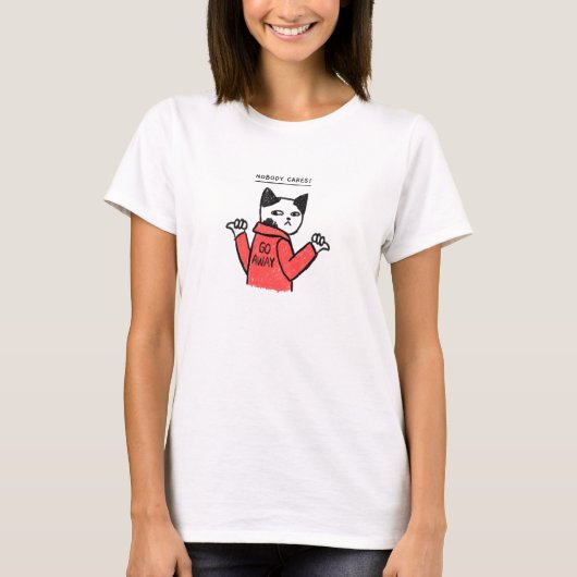 Niemand kümmert sich darum! Away Cats Meme T-Shirt (Vorderseite)