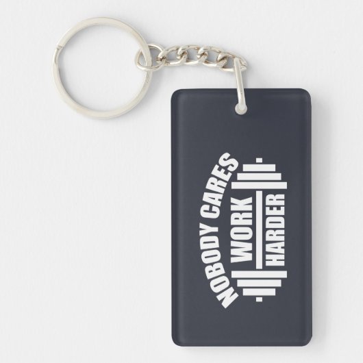 Niemand kümmert sich darum, härter Gym Sarcastic S Schlüsselanhänger (Vorderseite)