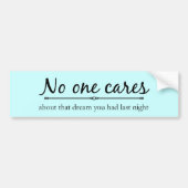 Niemand kümmert sich um Autoaufkleber (Vorne)