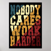 Niemand kümmert sich um härtere Workout Gym Mental Poster (Vorne)